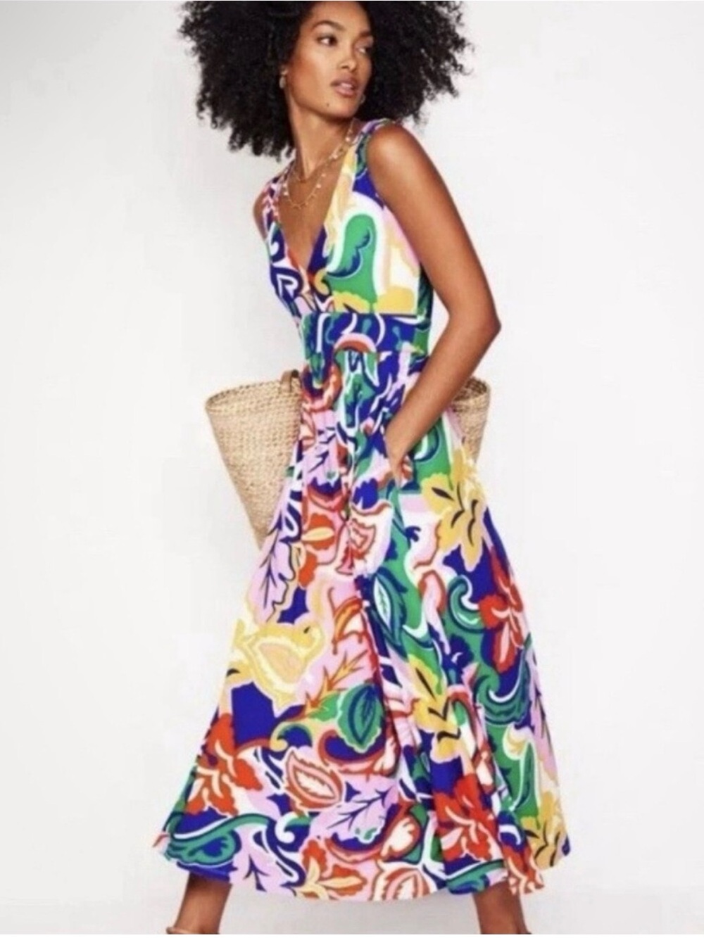 BODEN Olympia Floral Jersey  Maxi dress 8P - Picture 2 of 8